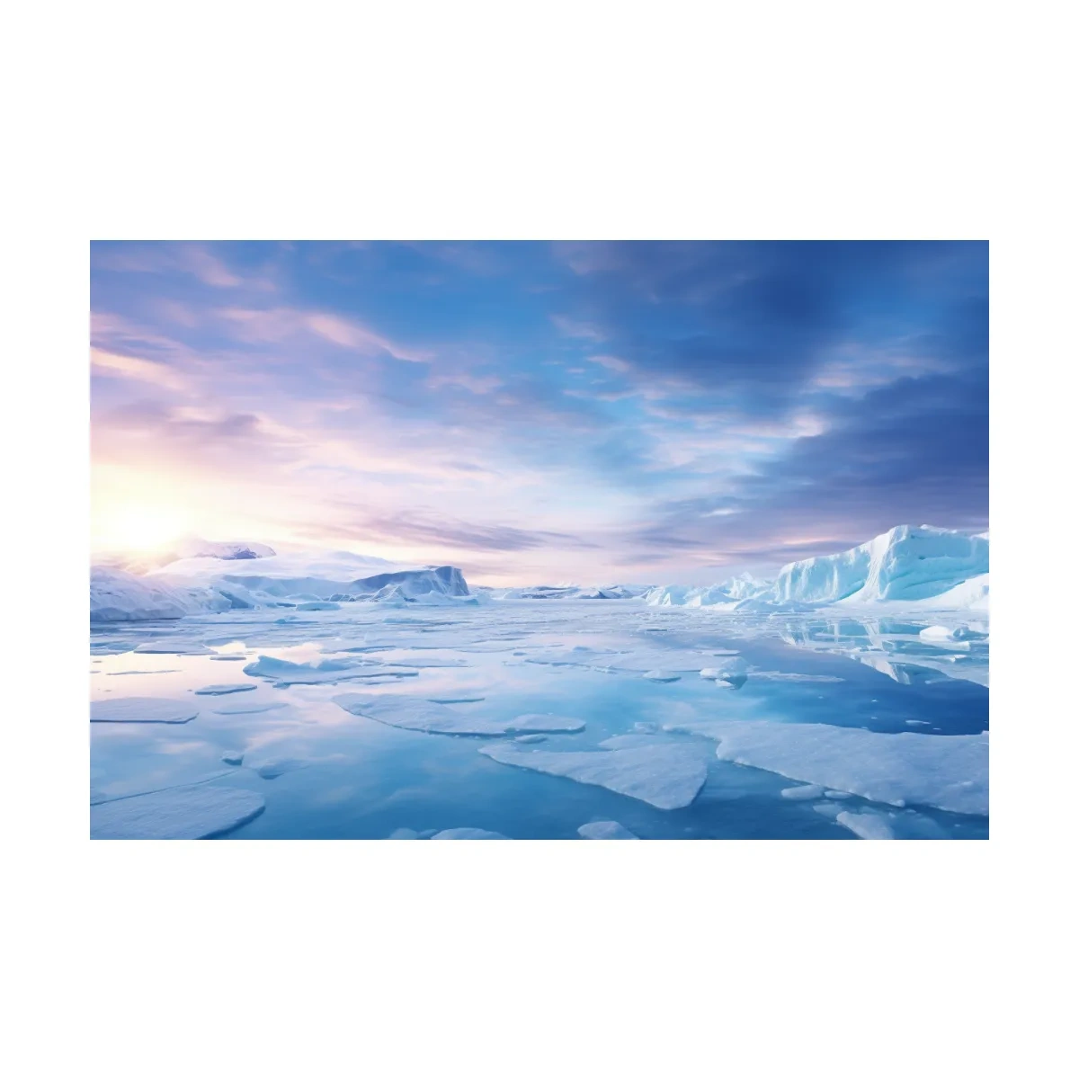 Sunrise over the antarctic ice, photographic wall art