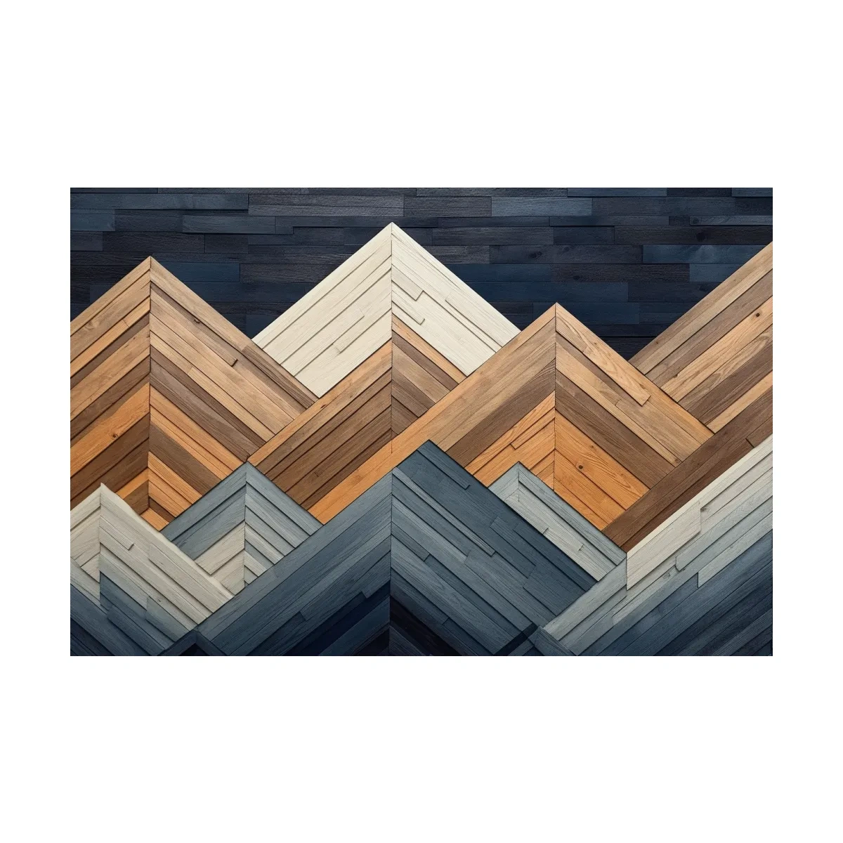 Printed wooden panel mountain art