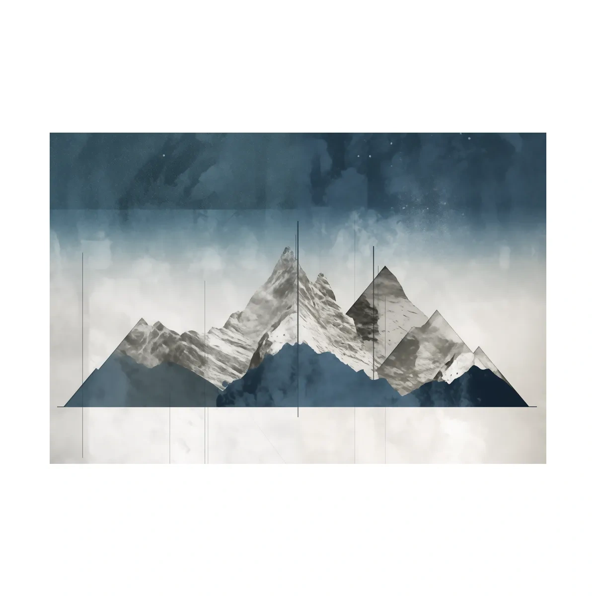 Simple abstract mountain painting