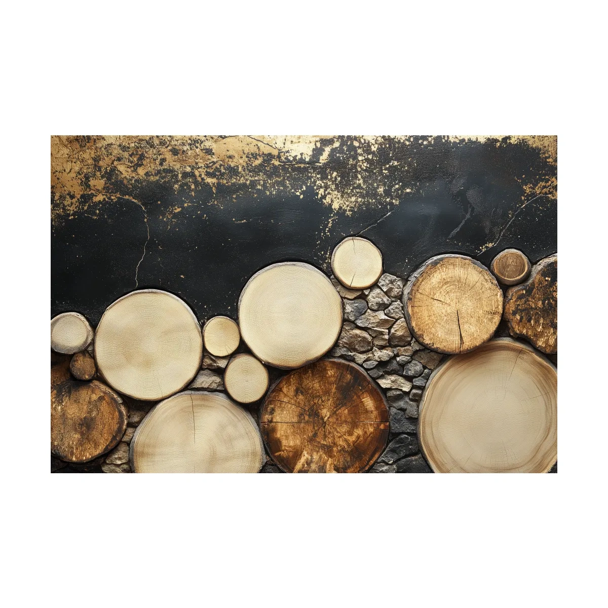 Rustic Wood & Stone Texture - Modern Farmhouse Wall Art