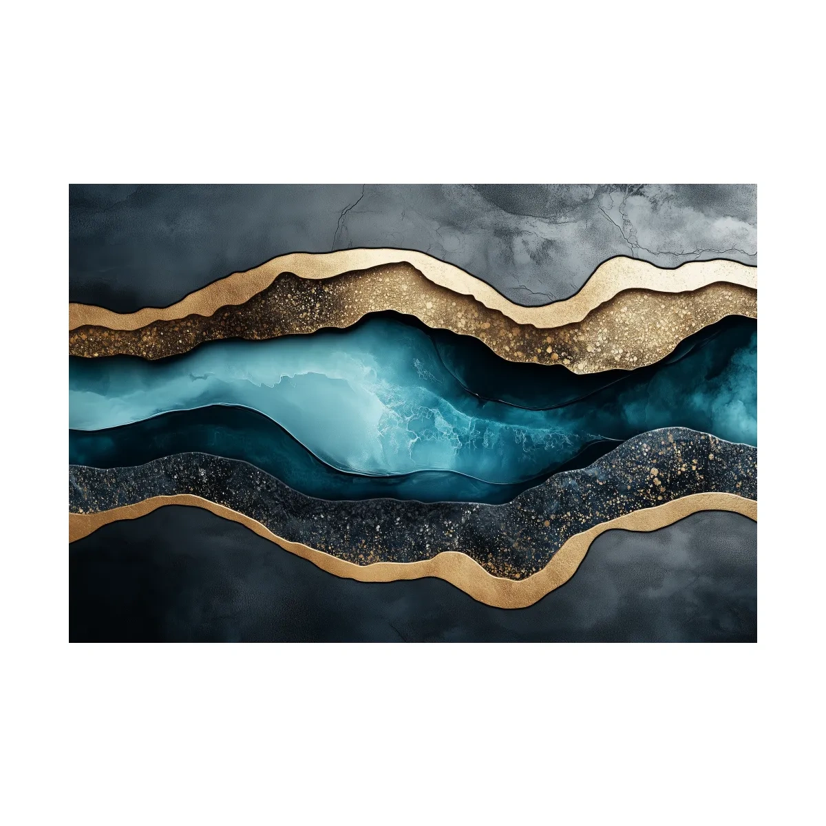 Modern abstract wall art, elegant 3D layered textured artwork representing natural elements