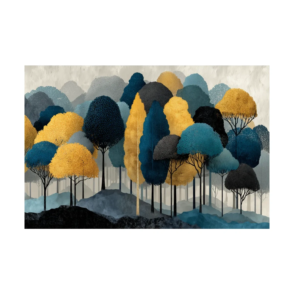 Abstract Woodland Forest Landscape - Contemporary Bohemian Wall Art