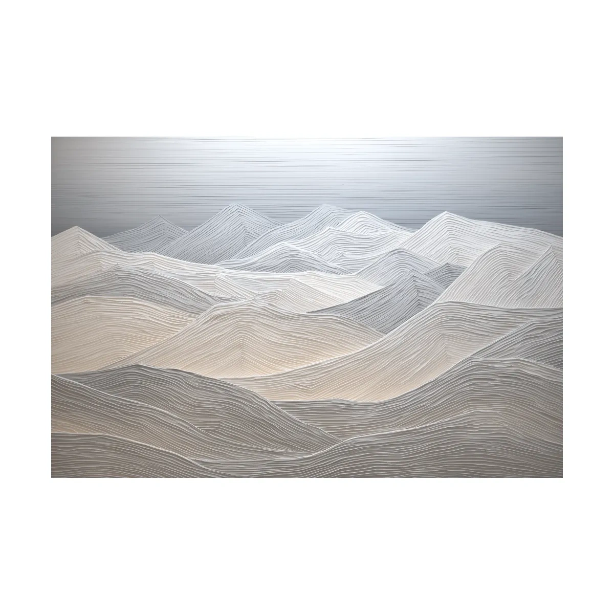 Minimalist Textured Topographic Mountain Ridges - 3D Painting Effect Wall Art
