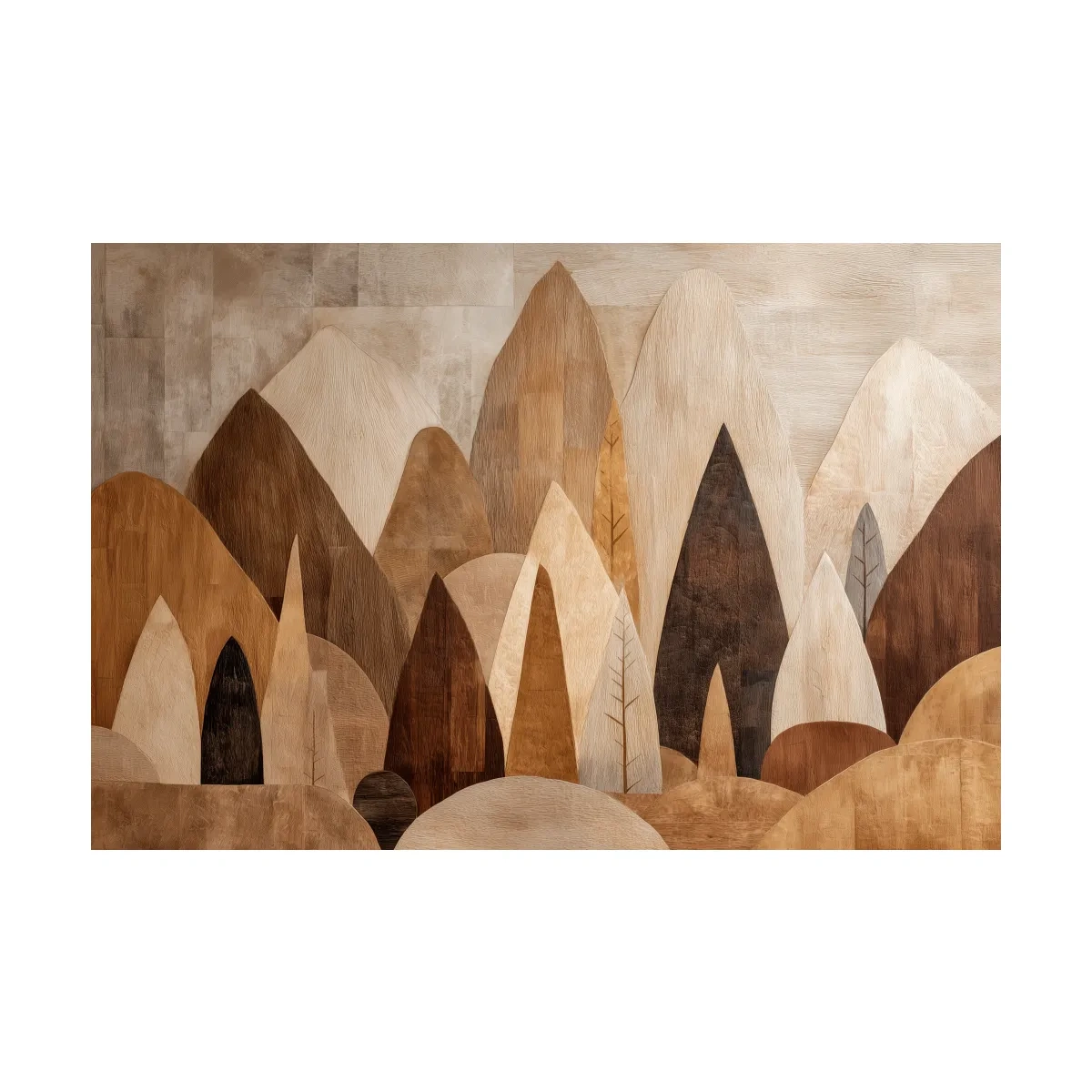 Earthy Abstract Boho Mountains - Modern Minimalist Forest Wall Art