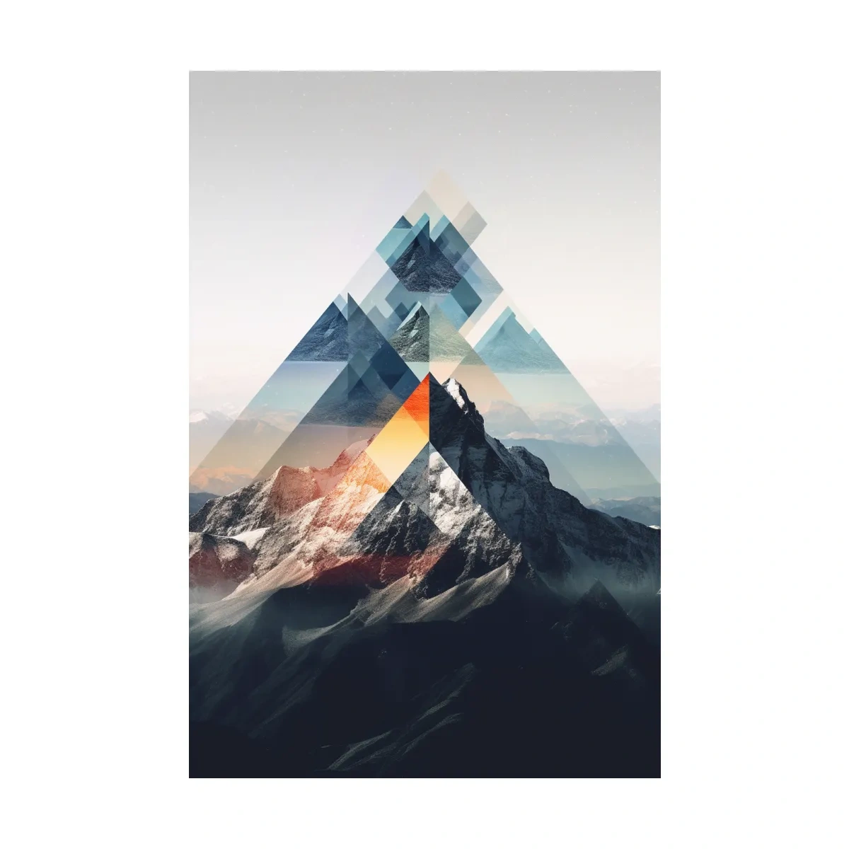 Geometric photographic mountain art