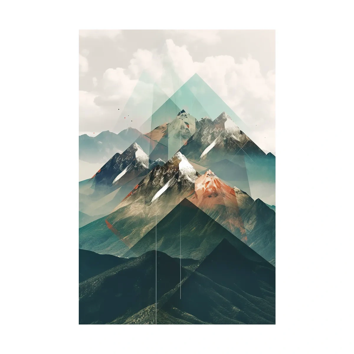 Geometric Alpine Mountain Peaks - Modern Abstract Landscape Wall Art