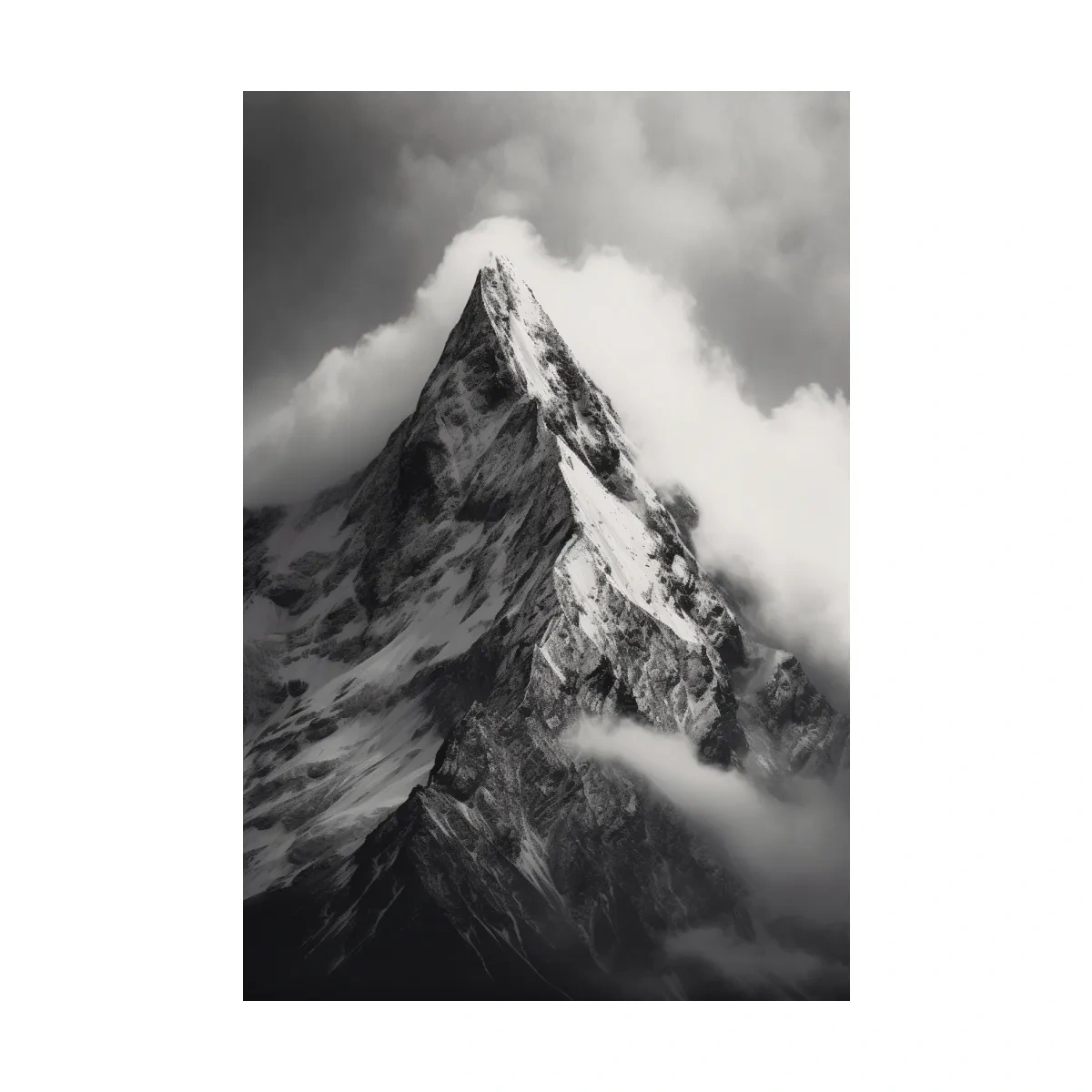 Photographic art, ominous glacier in the clouds