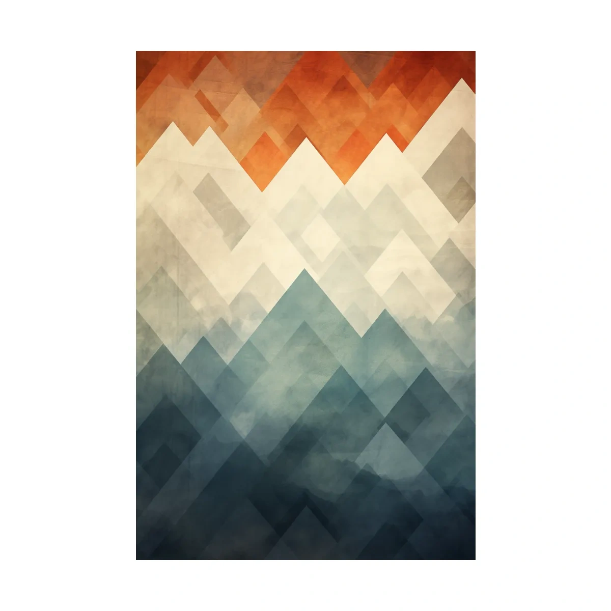 Mid century art, triangular mountain patterns