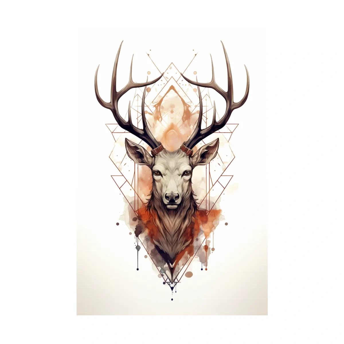 Ornate patterned illustration of a deers head