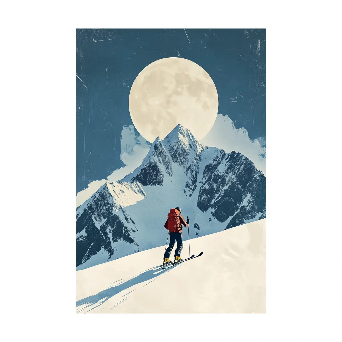 Retro Ski Poster Wall Art - Vintage Winter Artwork