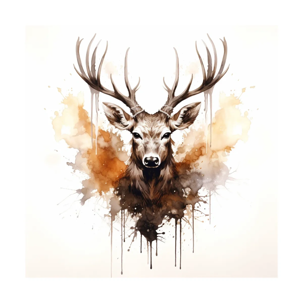 Rorschach art inkblot painting of a deers head