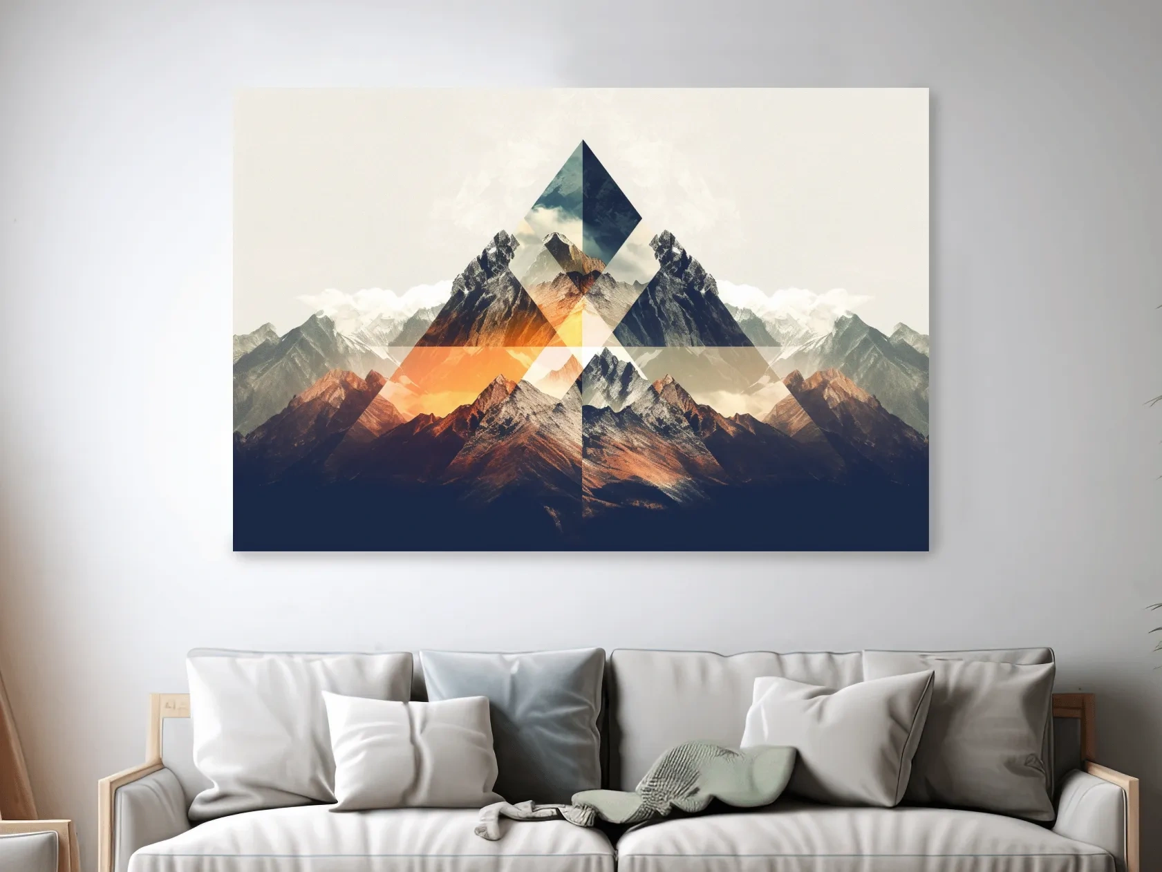 Abstract and geometric textured mountain art