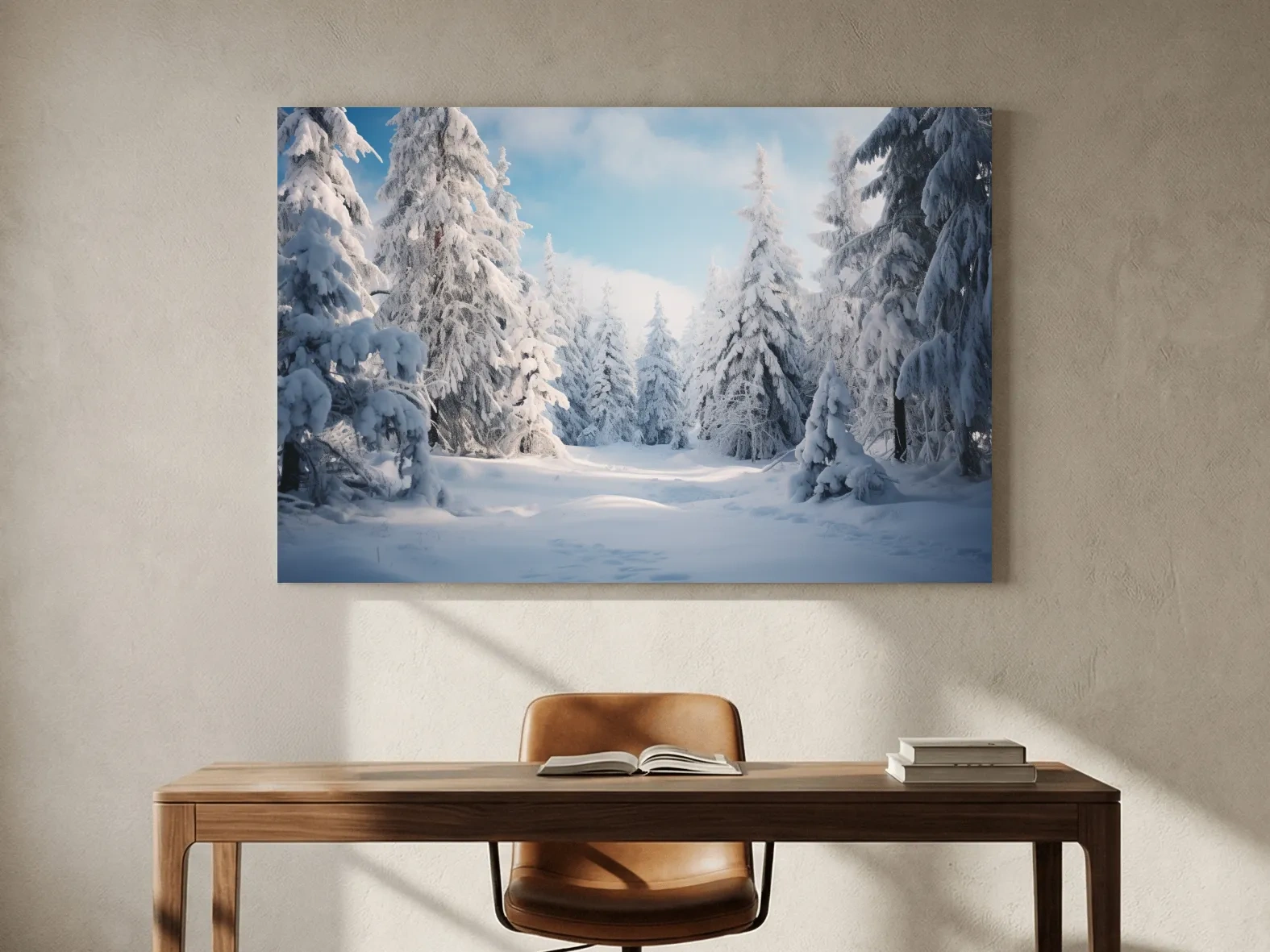 Serene Snowy Pine Forest Photography - Winter Wonderland Nature Wall Art