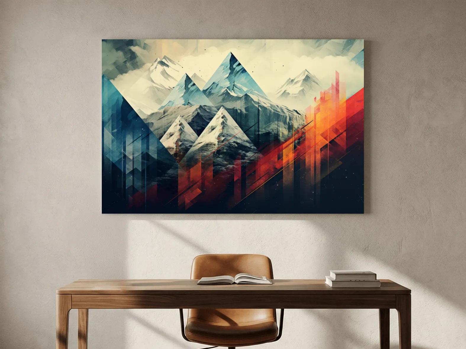 Geometric Abstract Alpine Mountains - Modern Colorful Wall Art