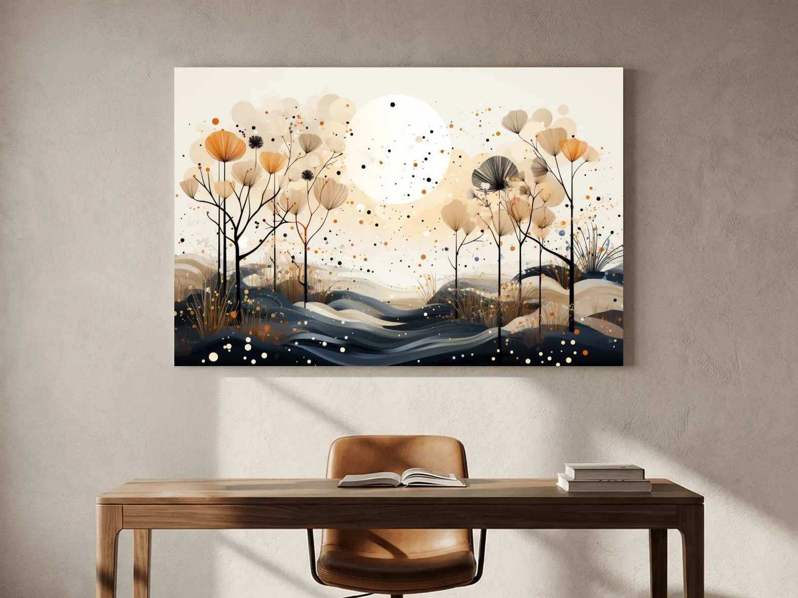 Chic Boho Botanical Dandelion Landscape - Nature Forest Wall Art