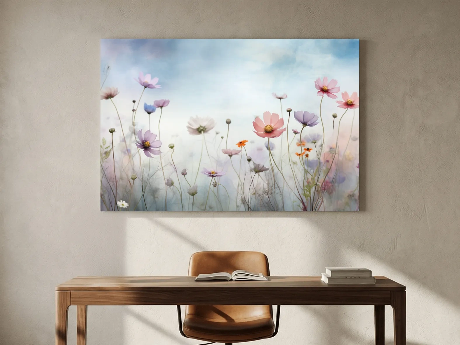 Beautiful bright alpine flowers illustration art