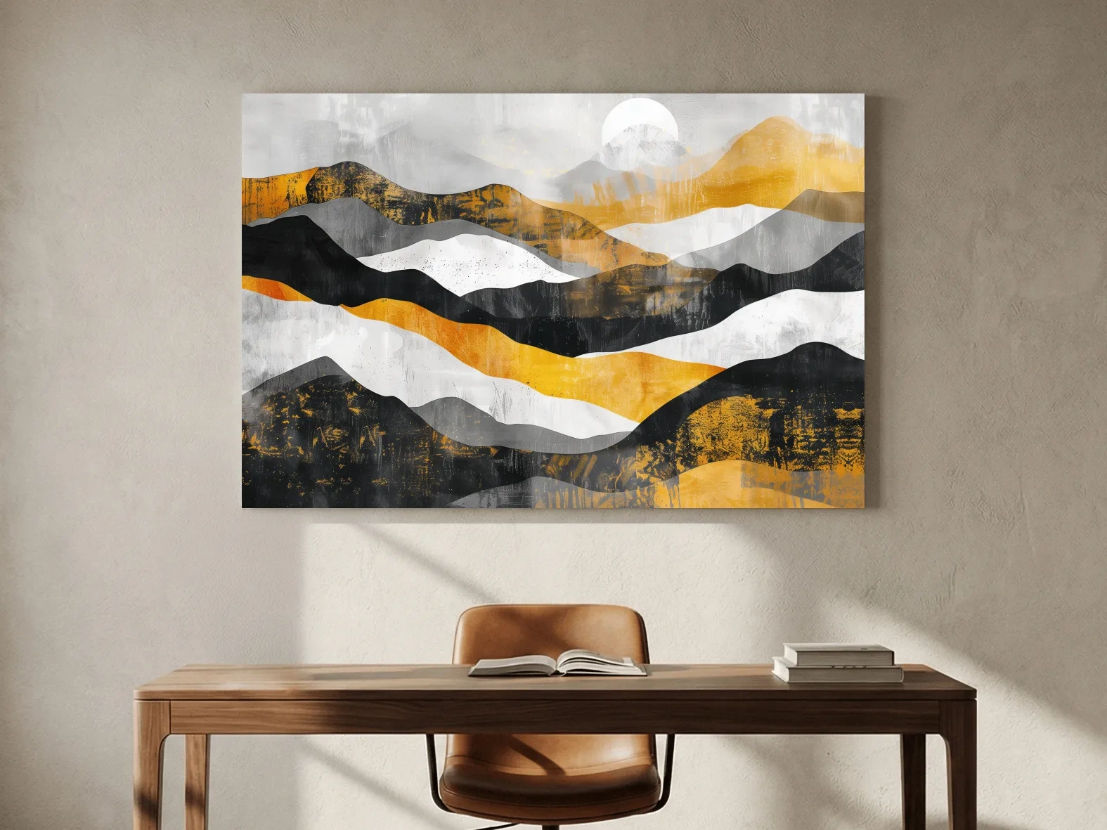 Abstract Layered Mountain Ranges - Modern Landscape Wall Art