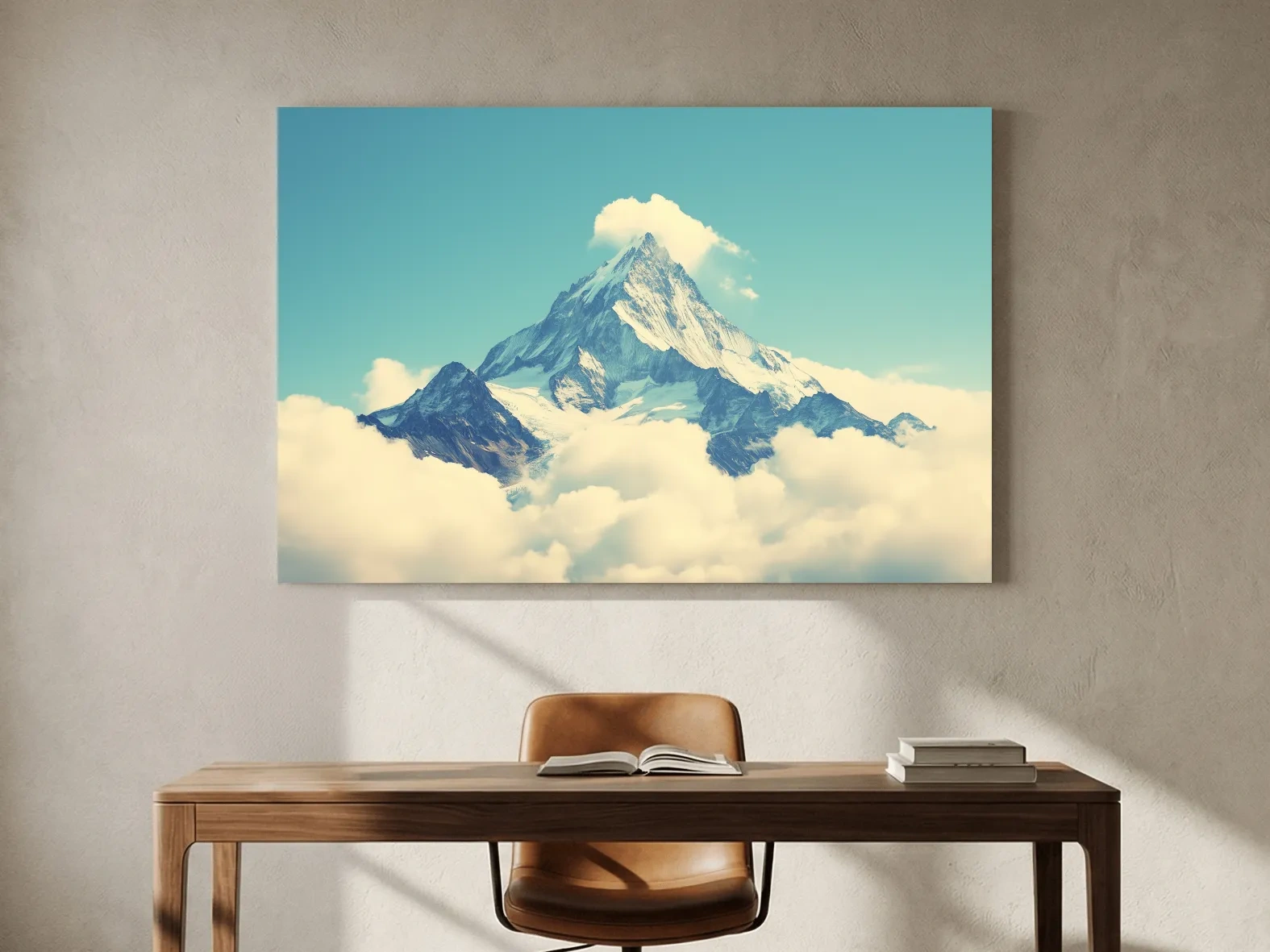 Snowy Alpine Peak Above Clouds - Serene Mountain Wall Art