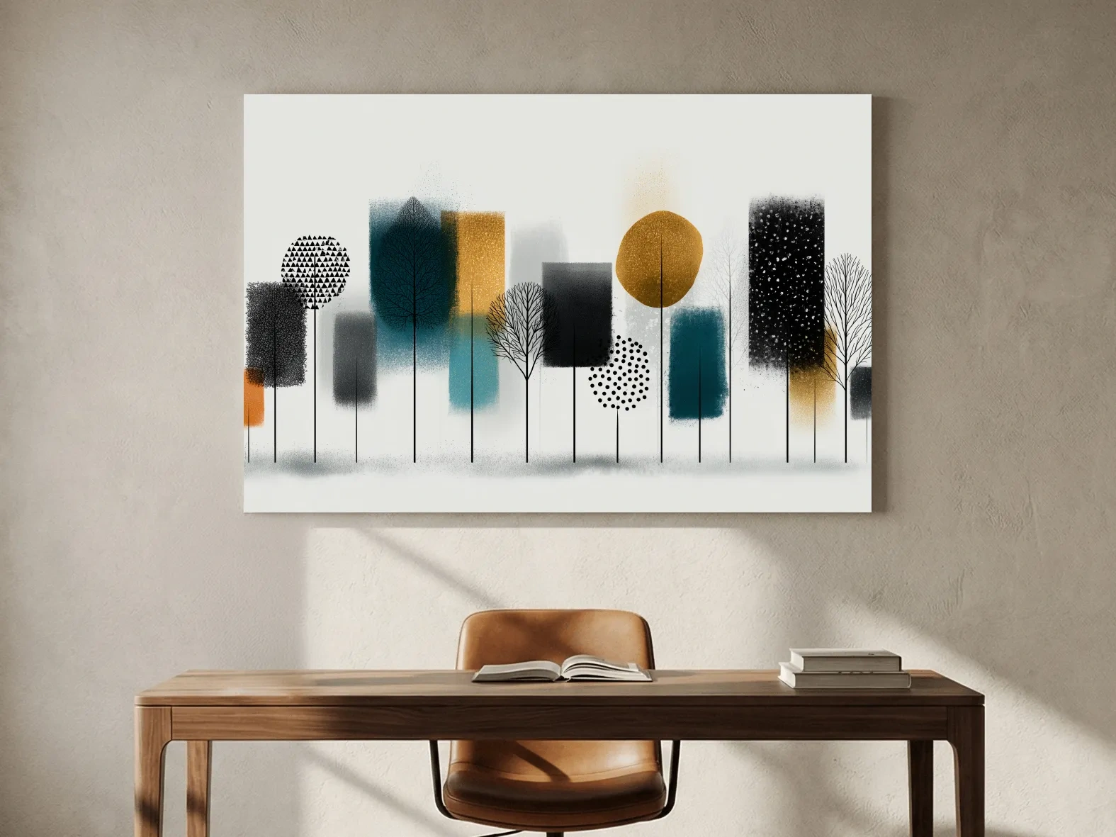 Abstract Minimalist Forest Grove Silhouettes - Modern Scandinavian Geometric Wall Art
