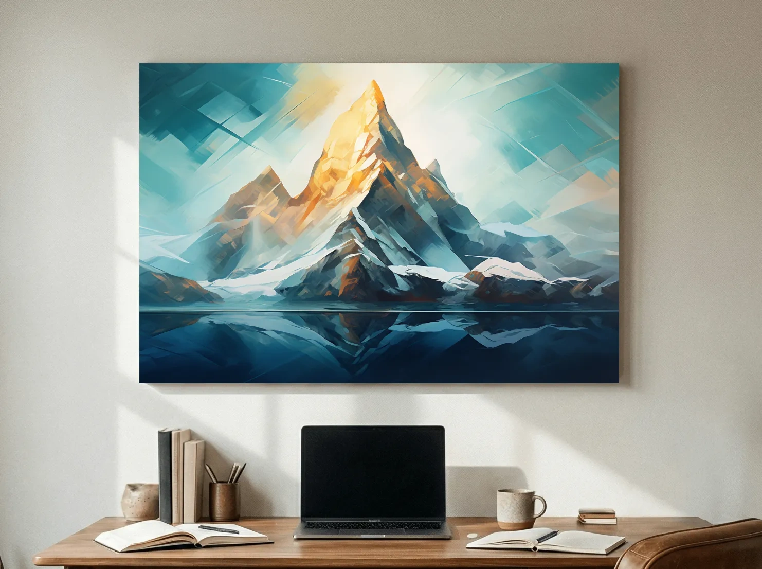 Abstract Alpine Peak Reflection - Modern Mountain Glacier Wall Art