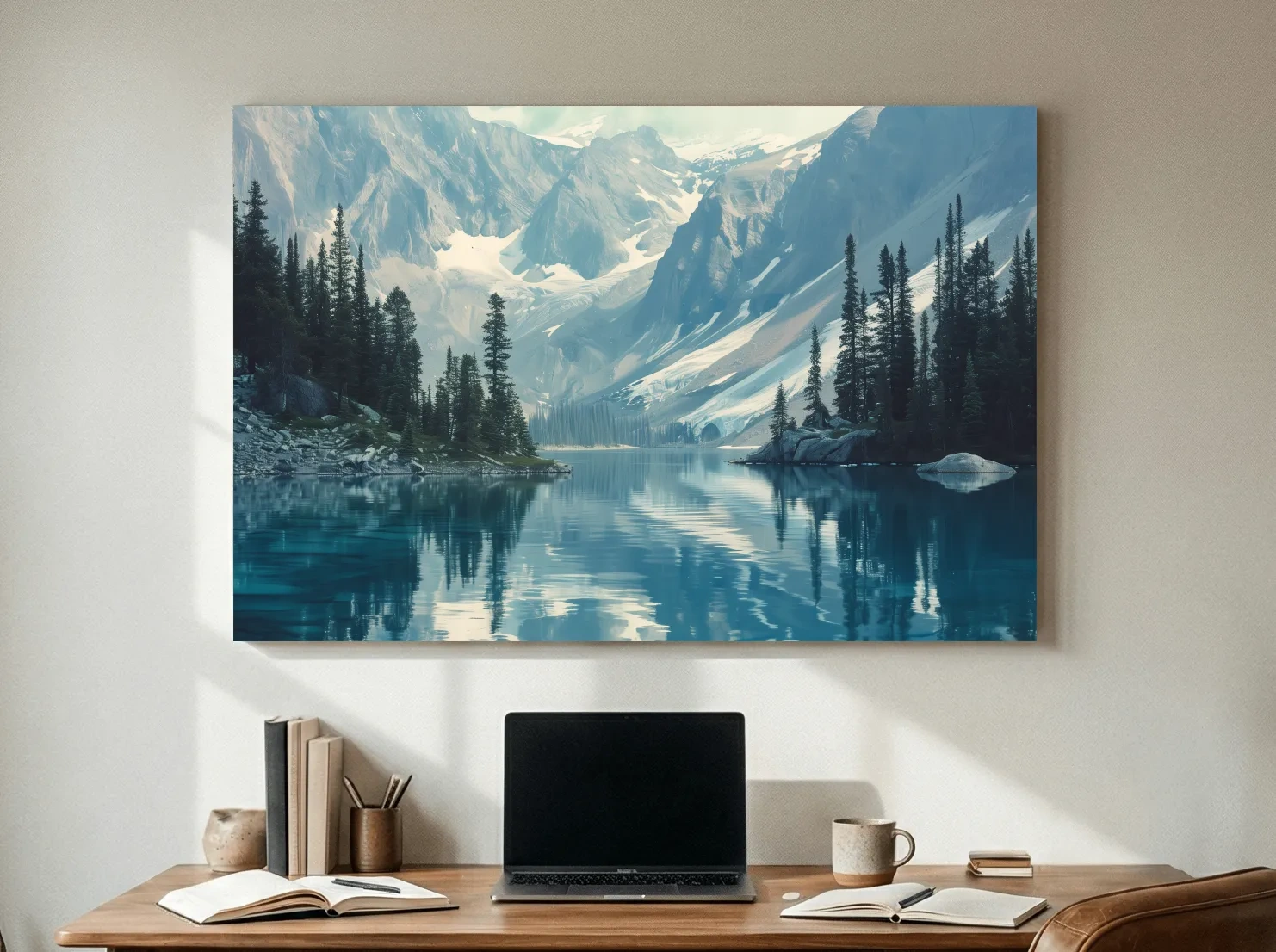 Rocky Mountains Turquoise Alpine Lake Reflection Photography - Pacific Northwest Mountain Wall Art