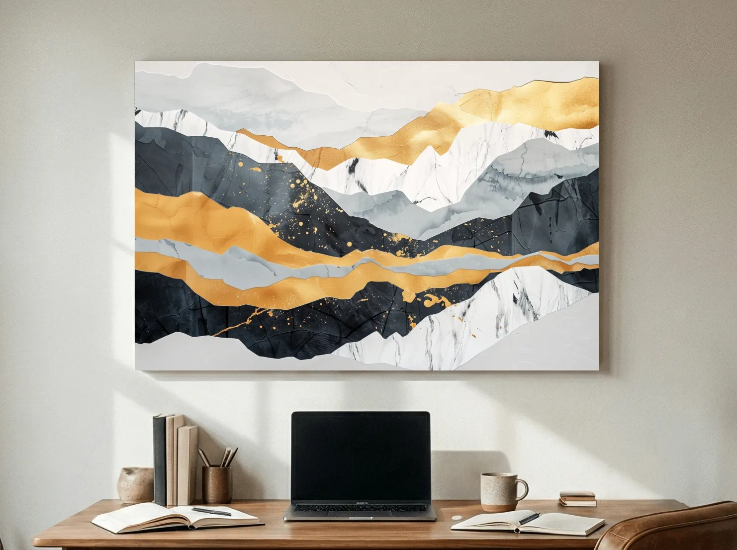 Abstract Layered Mountains - Elegant Modern Landscape Wall Art