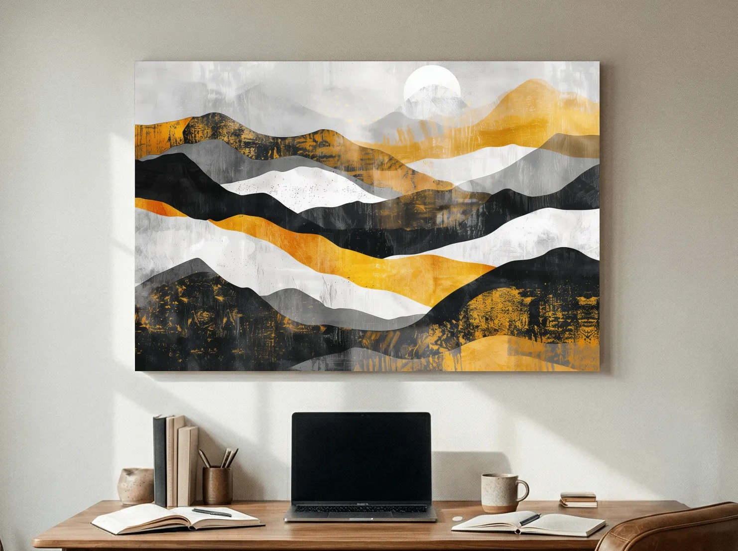 Abstract Layered Mountain Ranges - Modern Landscape Wall Art