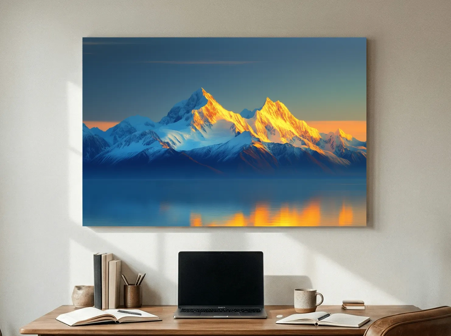 Arctic Glacier Mountain Sunset - Golden Hour Photographic Wall Art