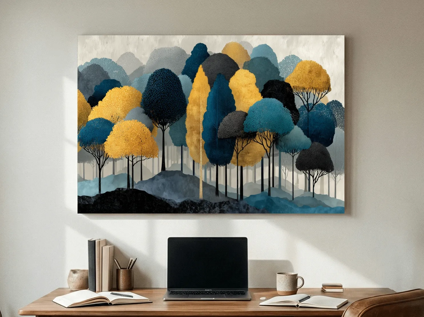 Abstract Woodland Forest Landscape - Contemporary Bohemian Wall Art