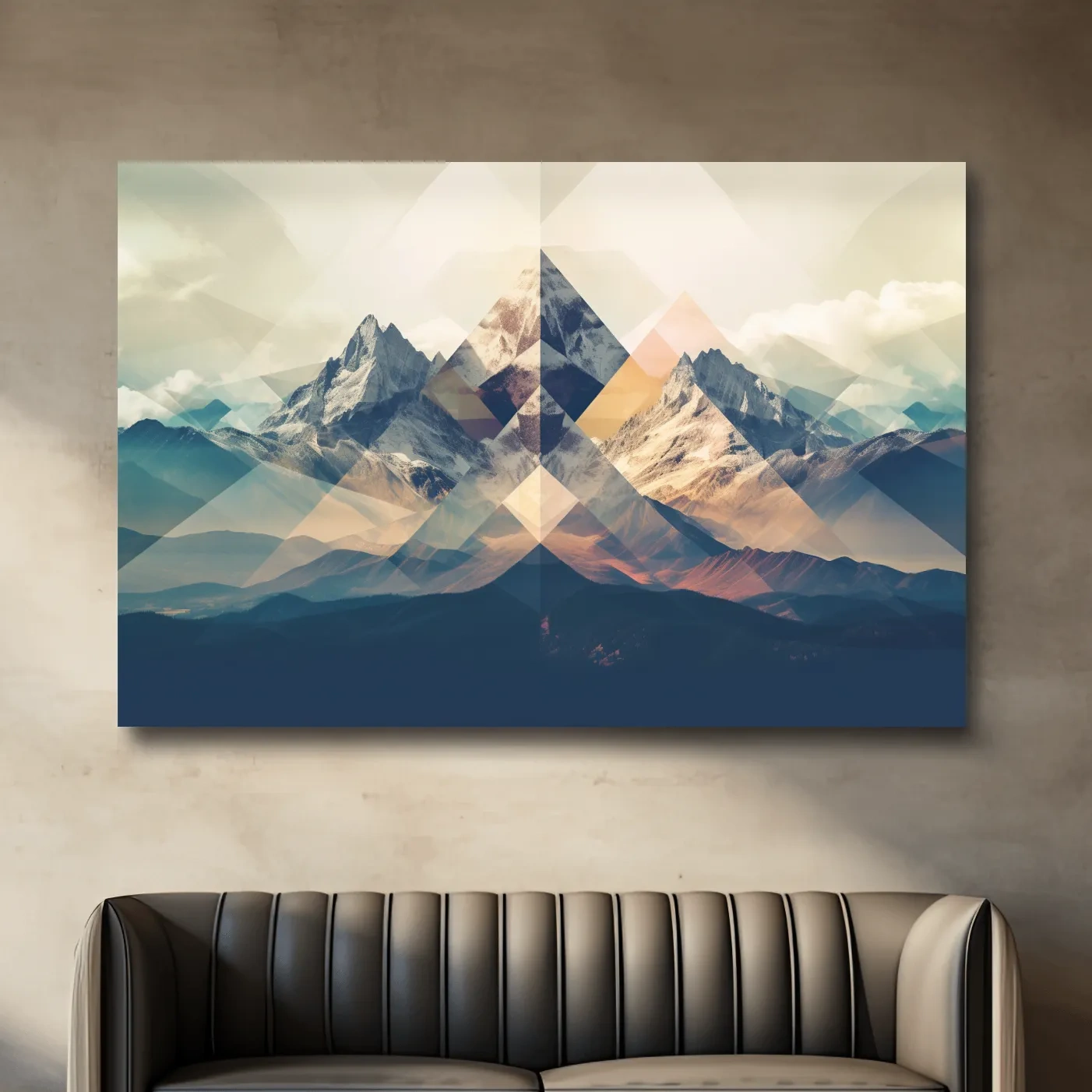 Abstract geometric mountain art
