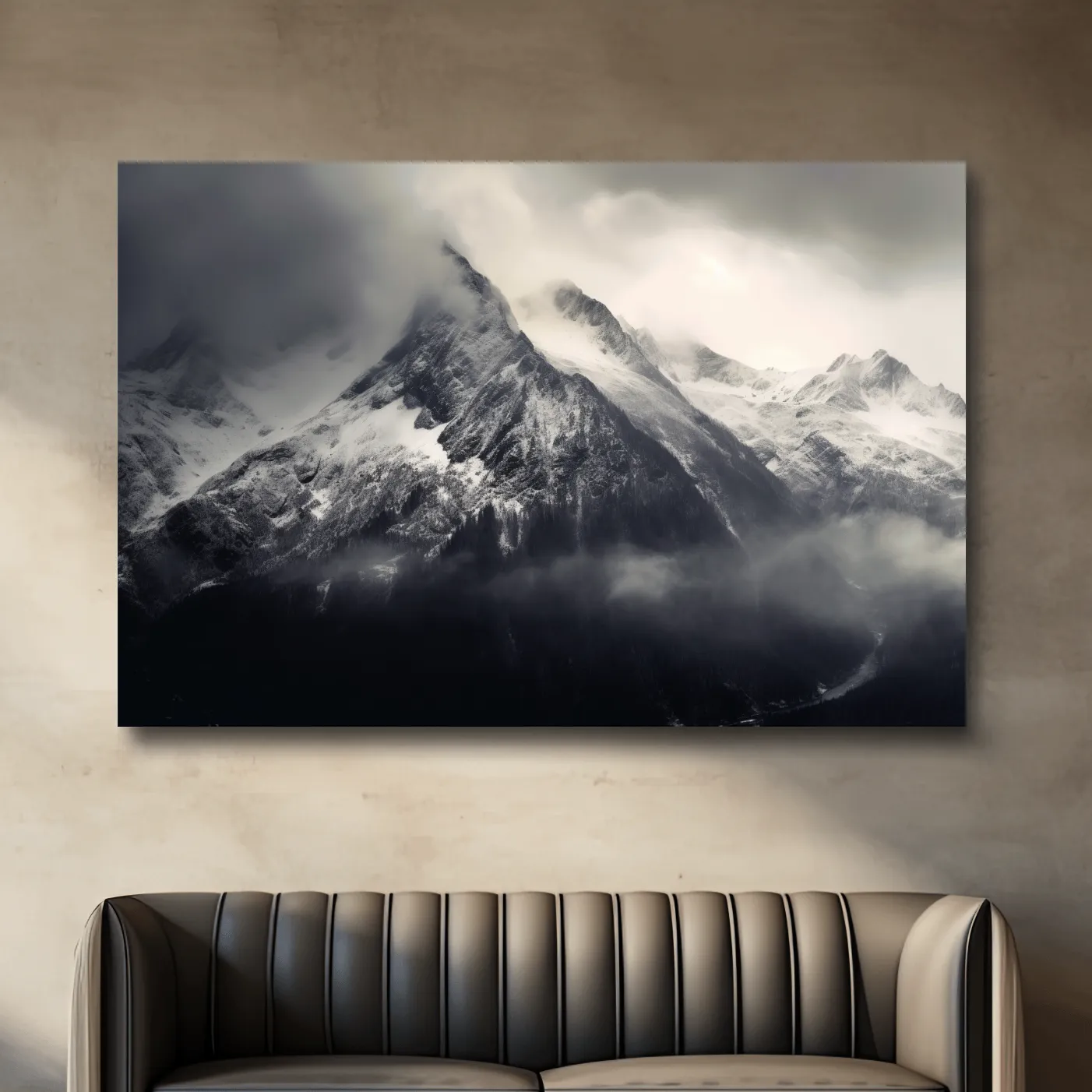 Photographic art, ominous glacier in the clouds