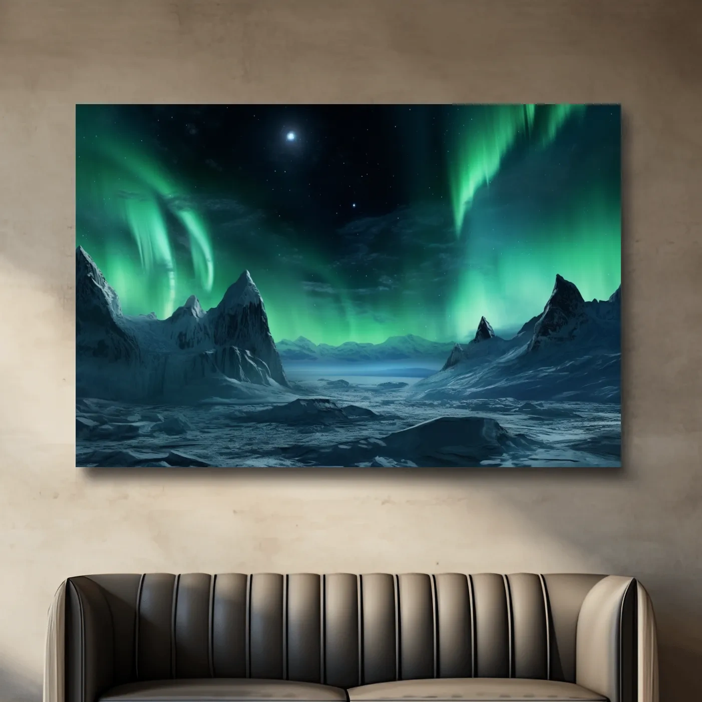 Photographic art, northern lights over the arctic