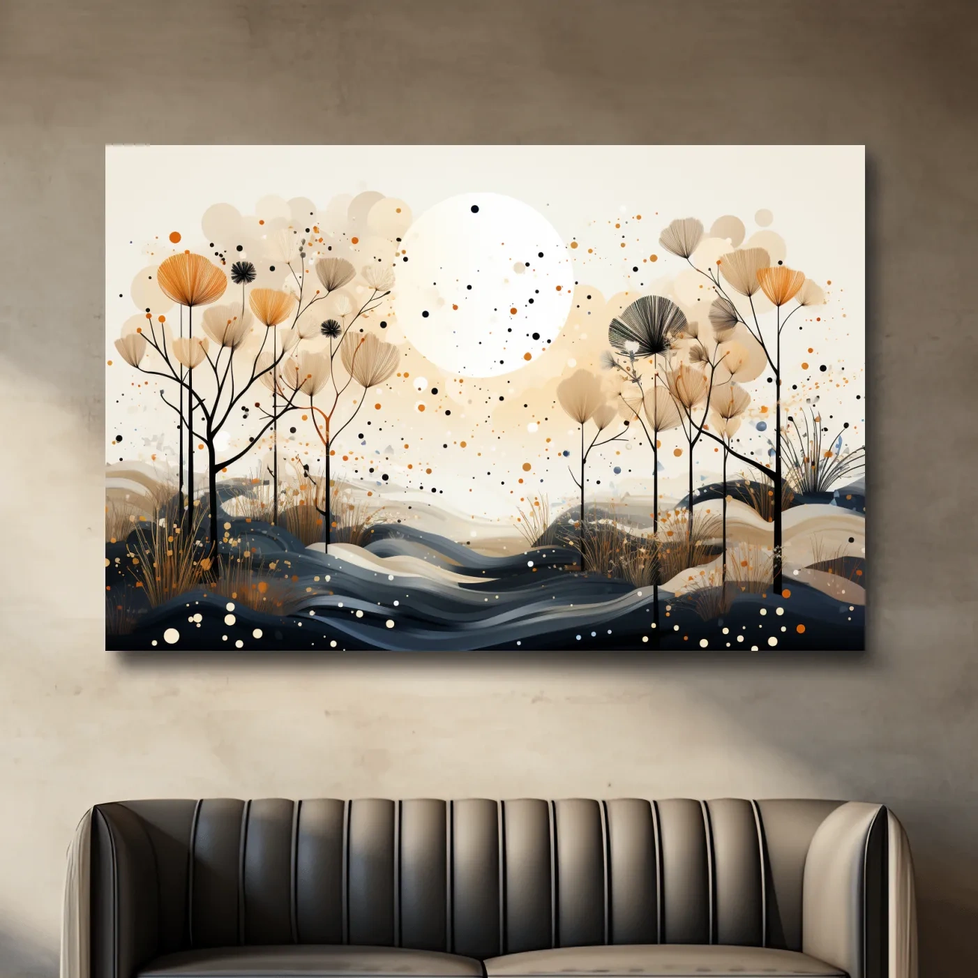 Chic Boho Botanical Dandelion Landscape - Nature Forest Wall Art