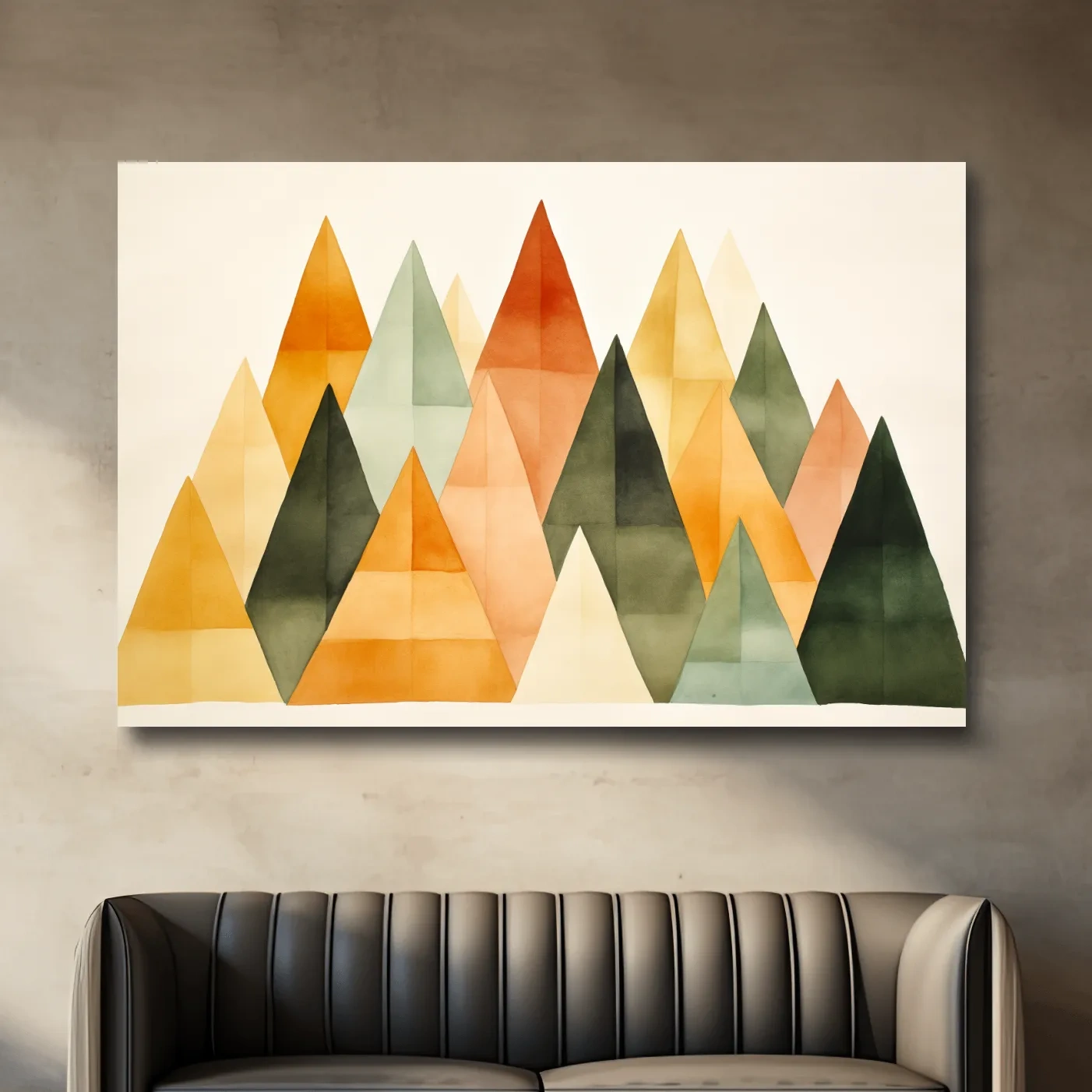 Geometic bohemian mountains illustration wall art