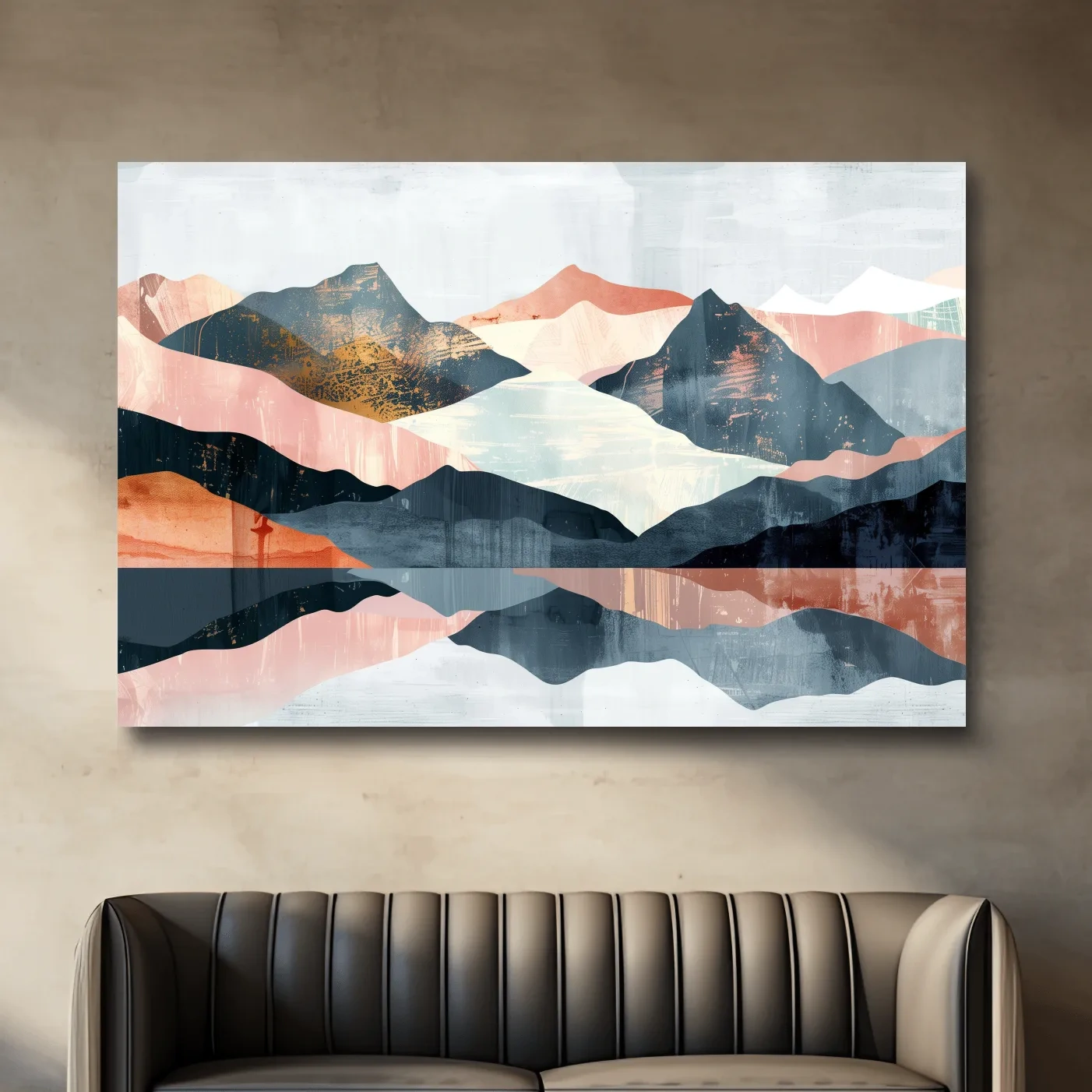 Abstract Pastel Mountain Peaks - Modern Landscape Wall Art