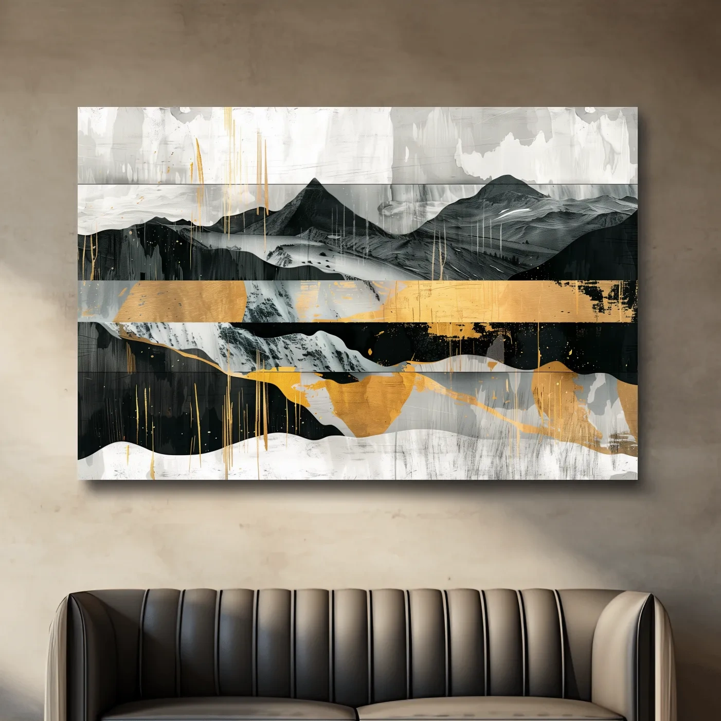 Modern abstract mountain art painting, large format wall art