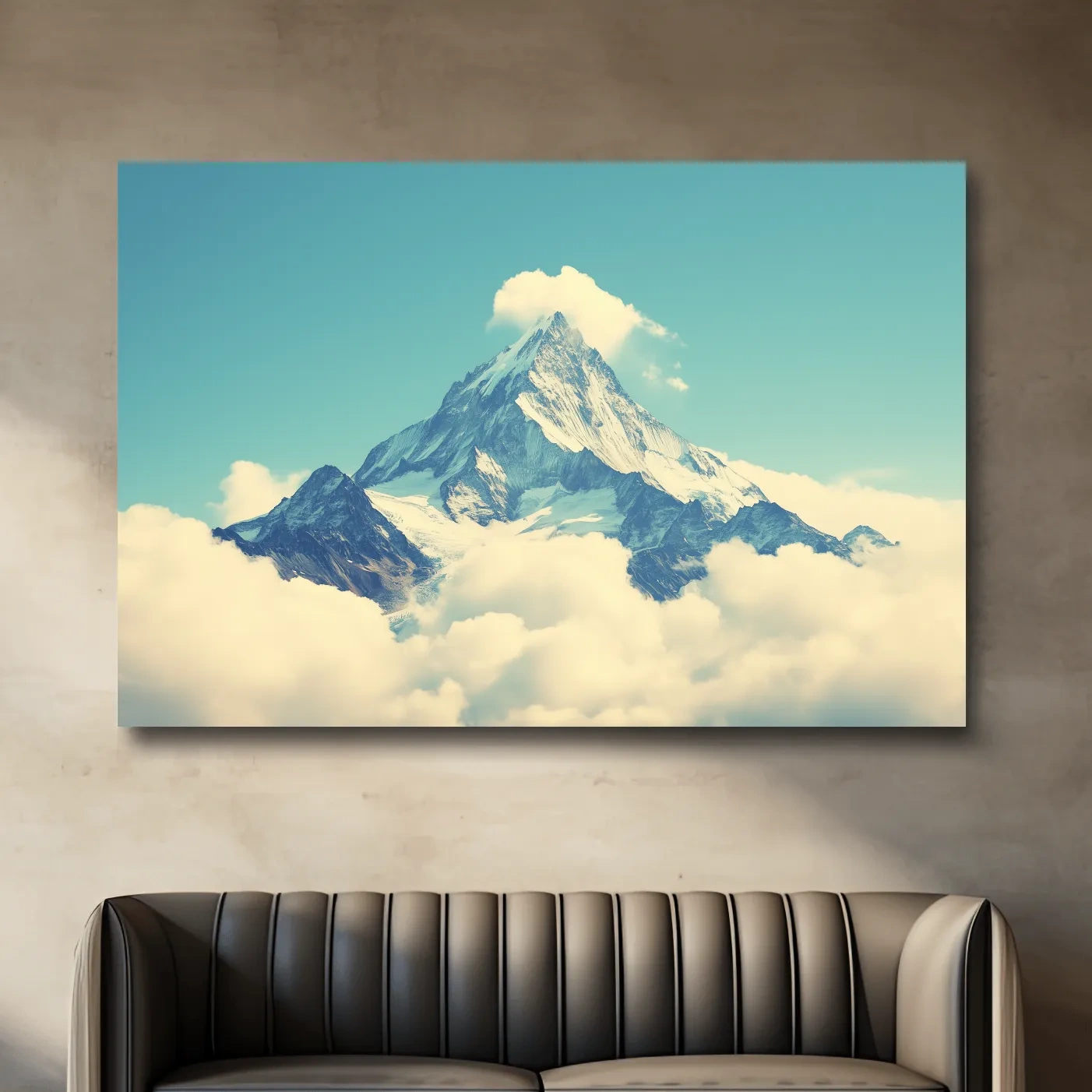 Snowy Alpine Peak Above Clouds - Serene Mountain Wall Art