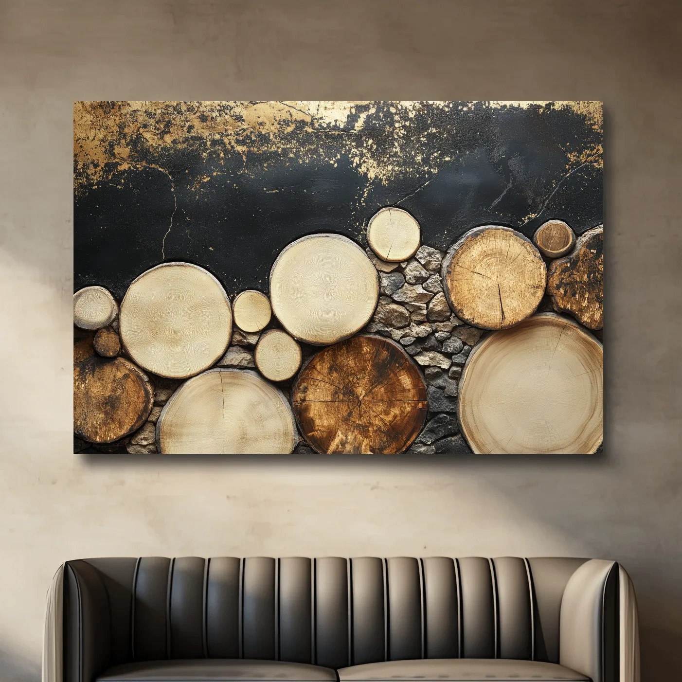 Rustic Wood & Stone Texture - Modern Farmhouse Wall Art