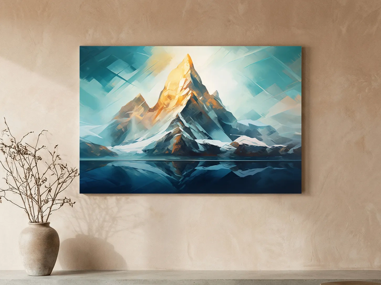 Abstract Alpine Peak Reflection - Modern Mountain Glacier Wall Art