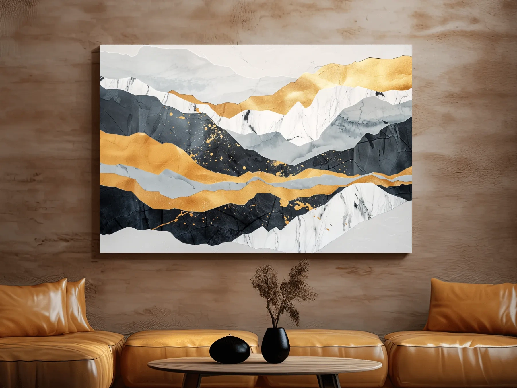 Abstract Layered Mountains - Elegant Modern Landscape Wall Art