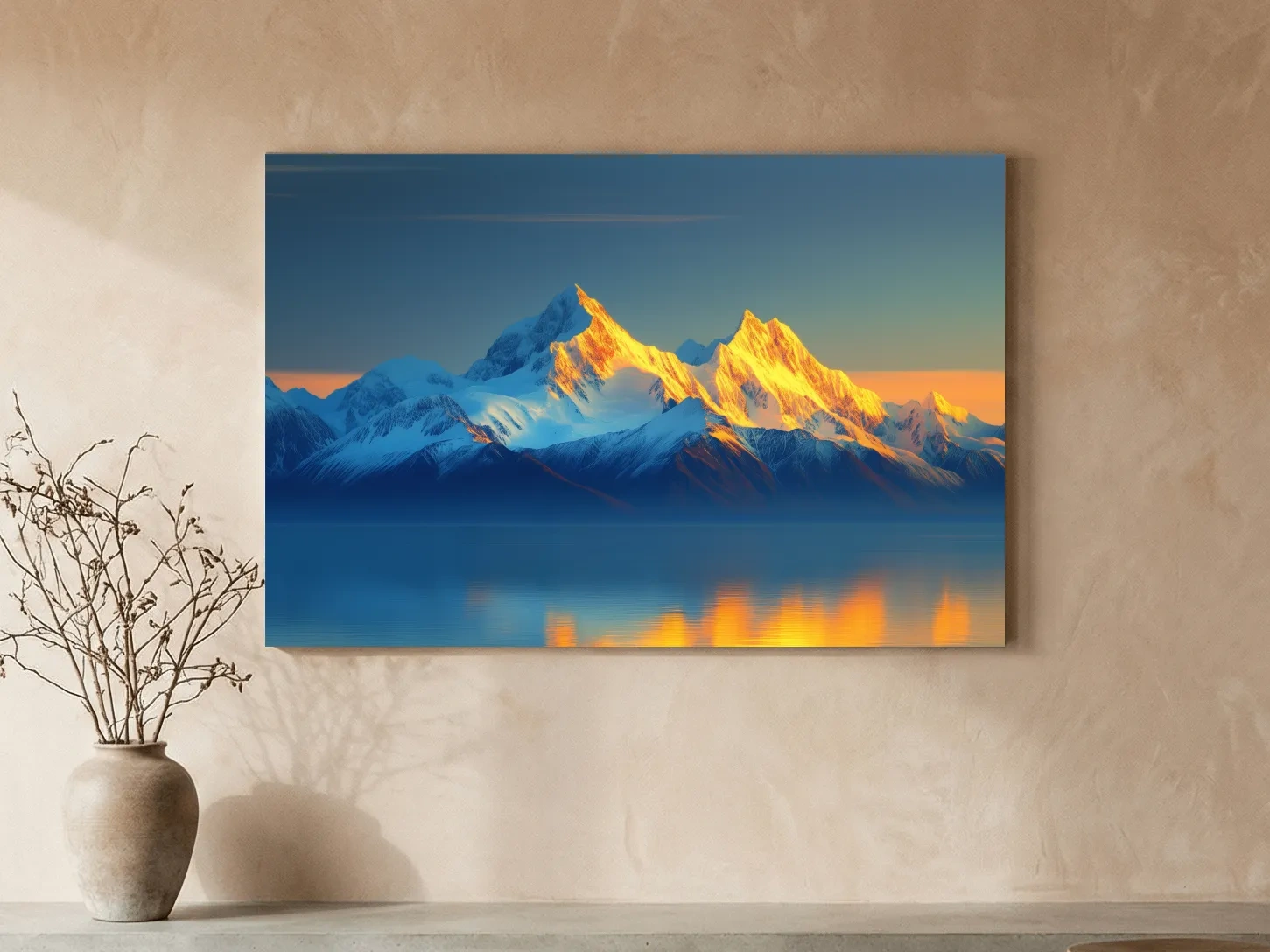 Arctic Glacier Mountain Sunset - Golden Hour Photographic Wall Art