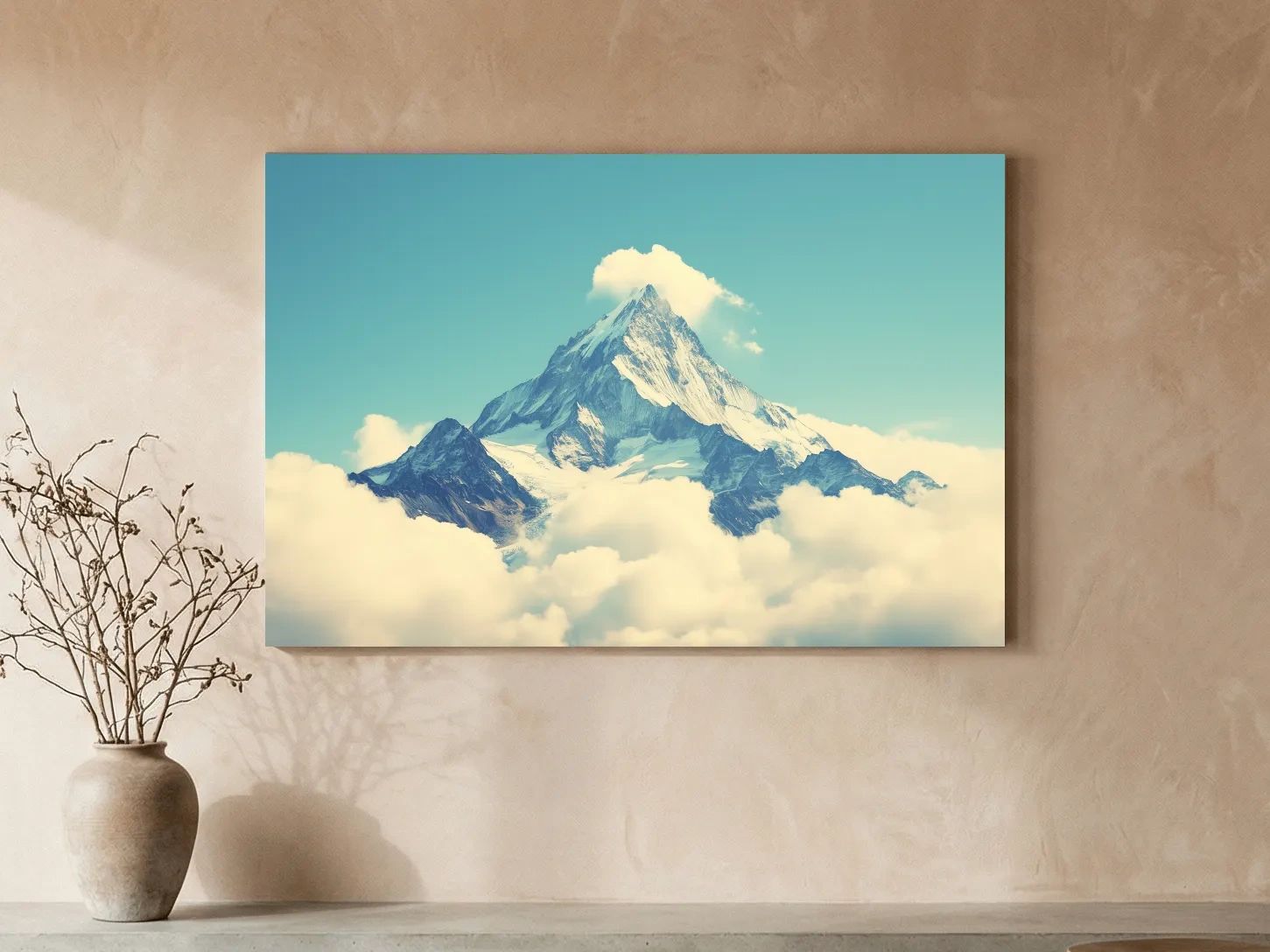 Snowy Alpine Peak Above Clouds - Serene Mountain Wall Art