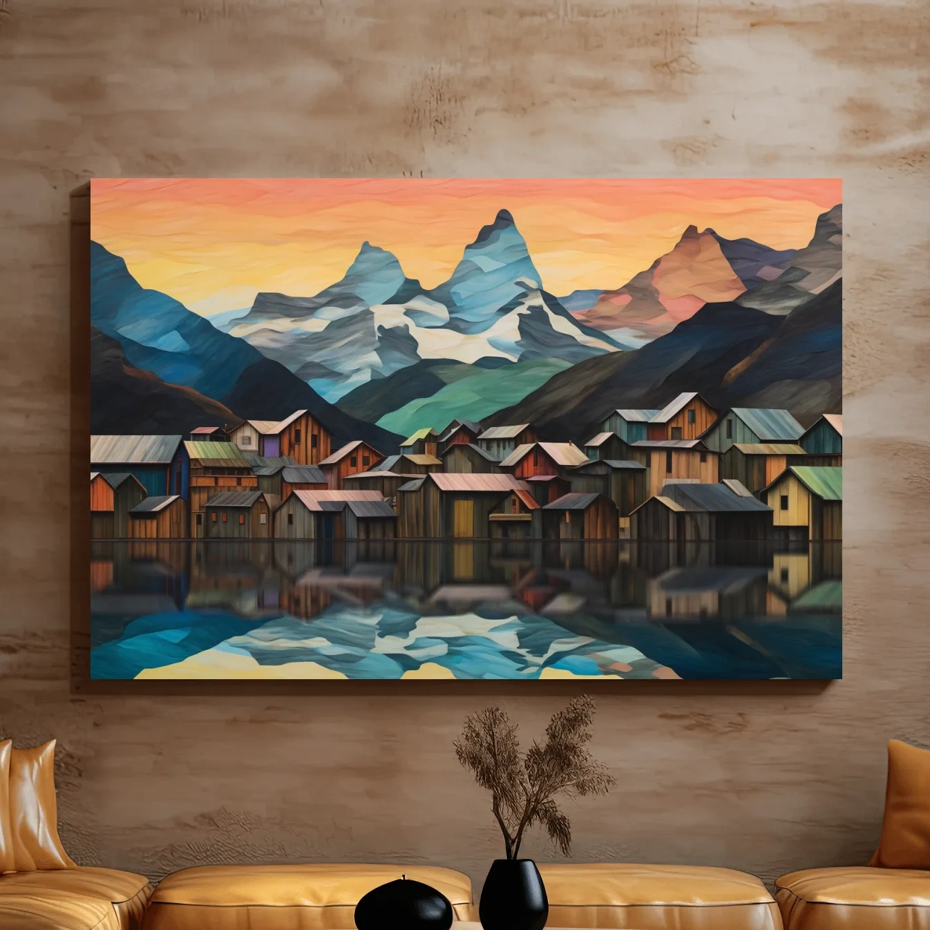 Abstract mountain painting
