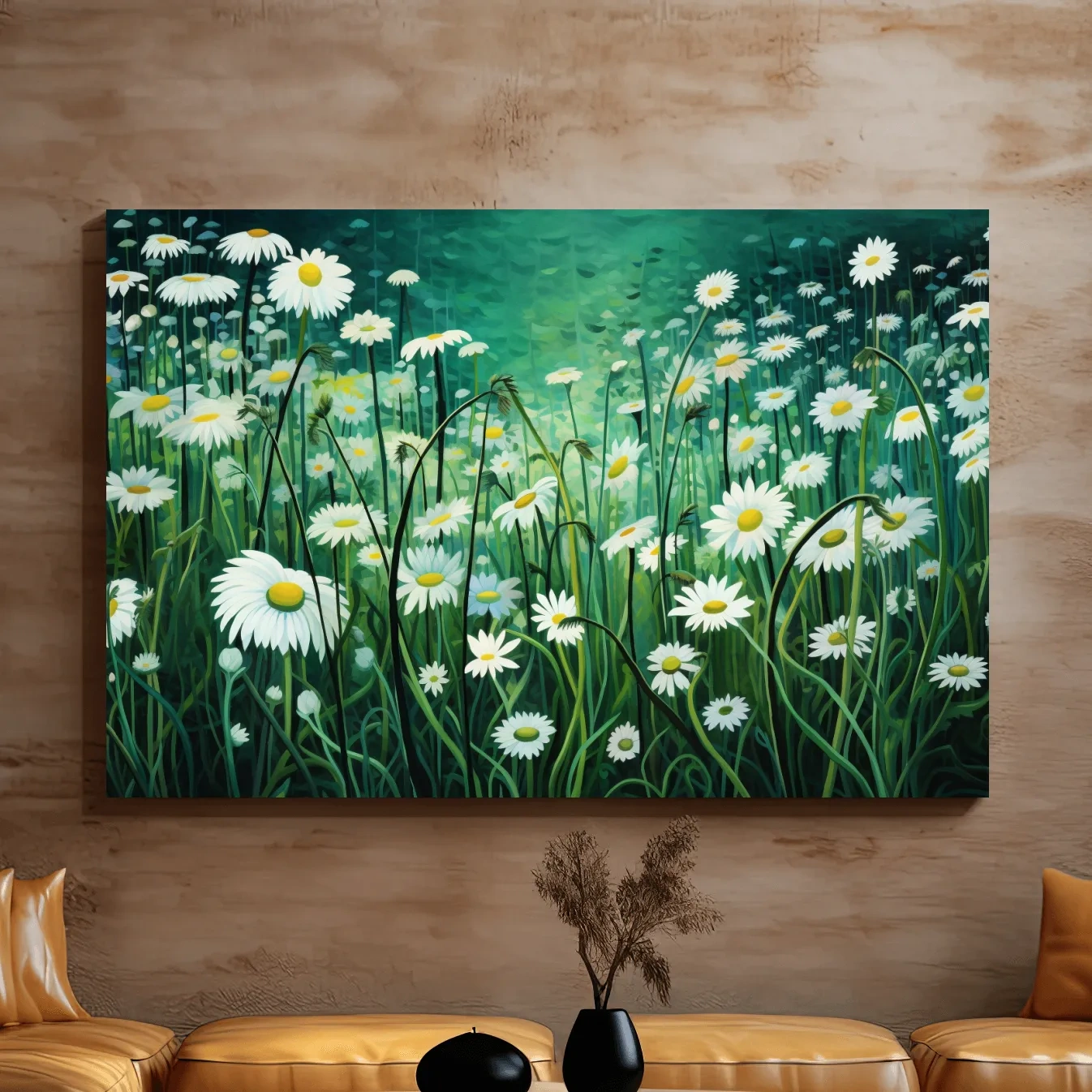 Field of flowers painting wall art