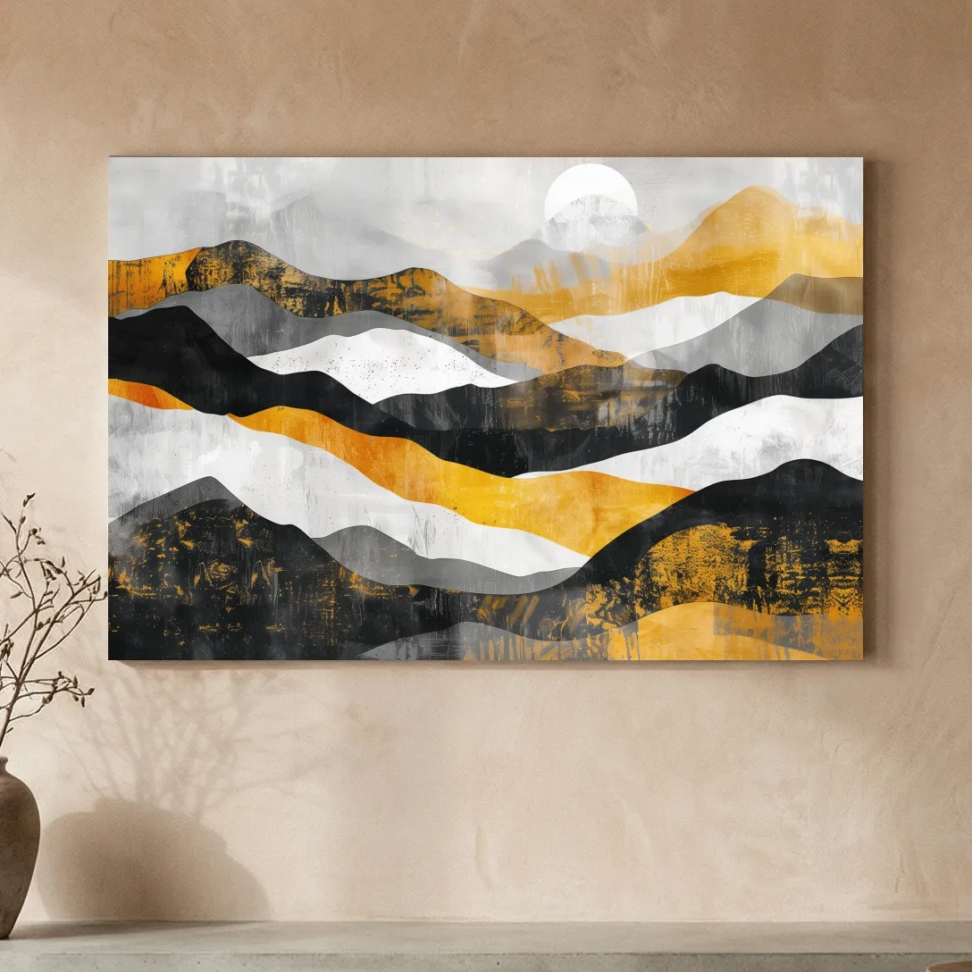 Abstract Layered Mountain Ranges - Modern Landscape Wall Art