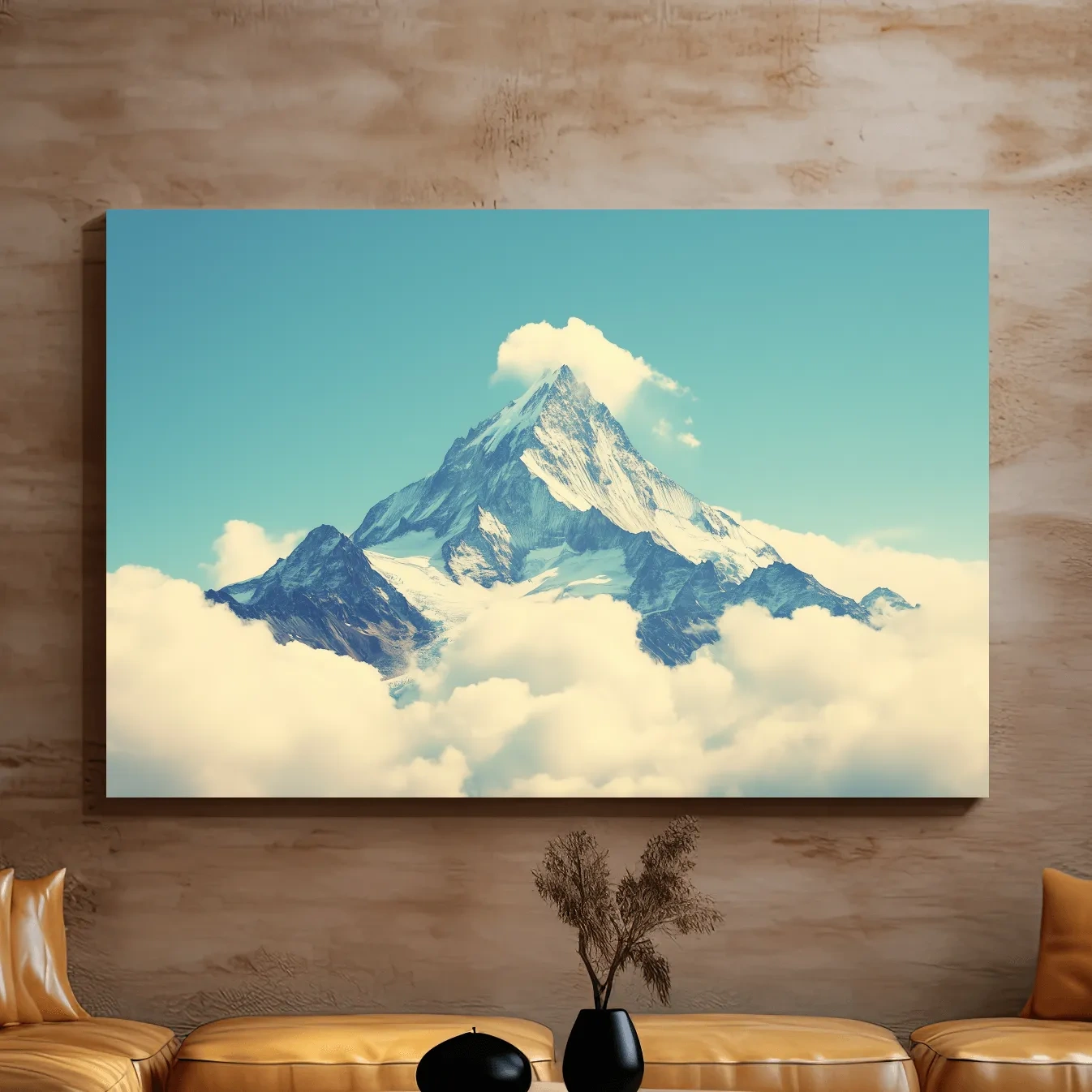 Snowy Alpine Peak Above Clouds - Serene Mountain Wall Art