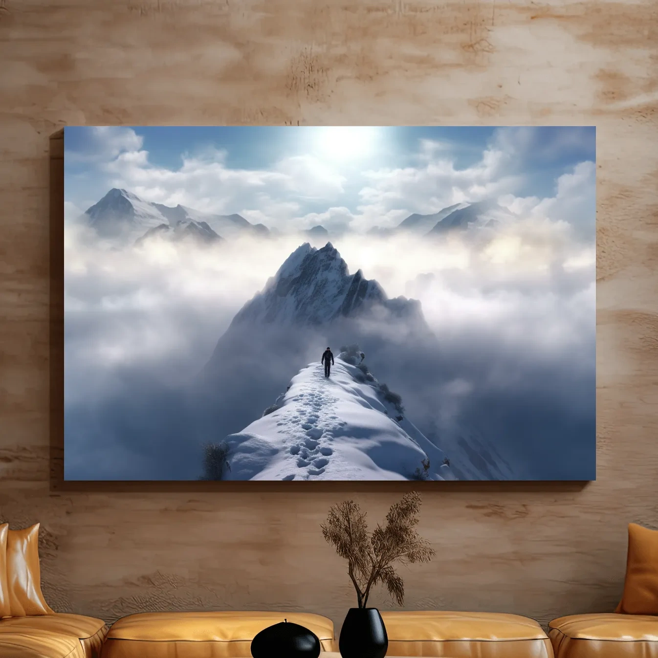 Epic Snowy Mountain Ridge Hike - Photographic Alpine Wall Art
