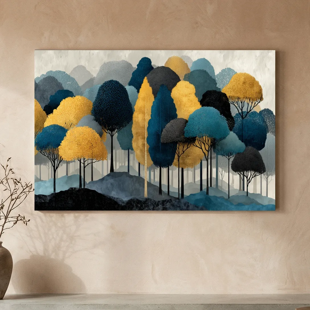 Abstract Woodland Forest Landscape - Contemporary Bohemian Wall Art