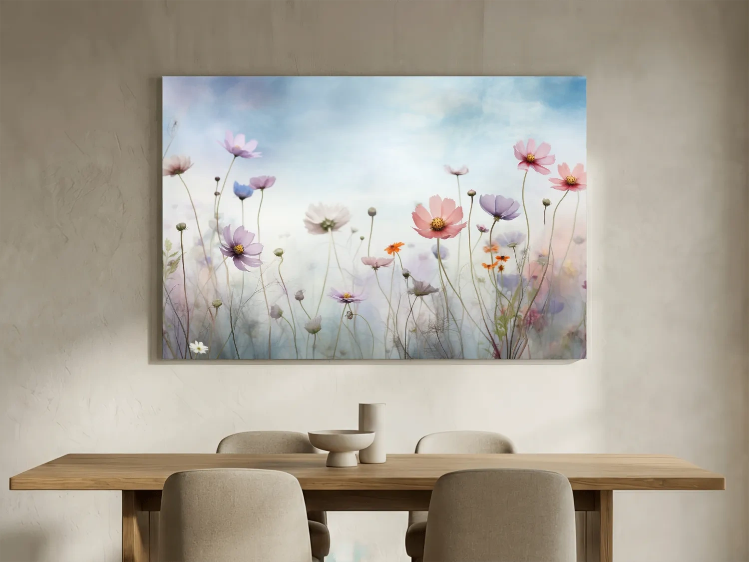 Beautiful bright alpine flowers illustration art