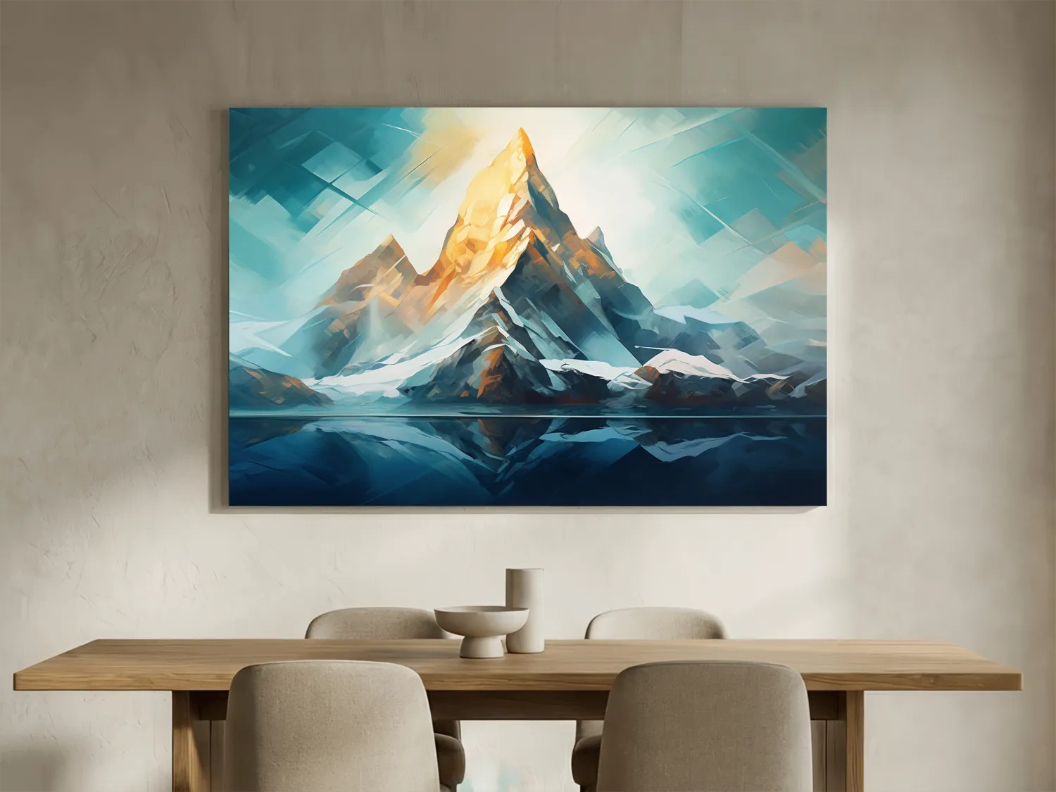 Abstract Alpine Peak Reflection - Modern Mountain Glacier Wall Art